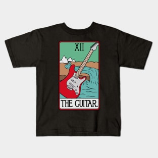 Guitar Tarot Card Funny - Rock and Roll Vintage Jazz Guitarist Kids T-Shirt